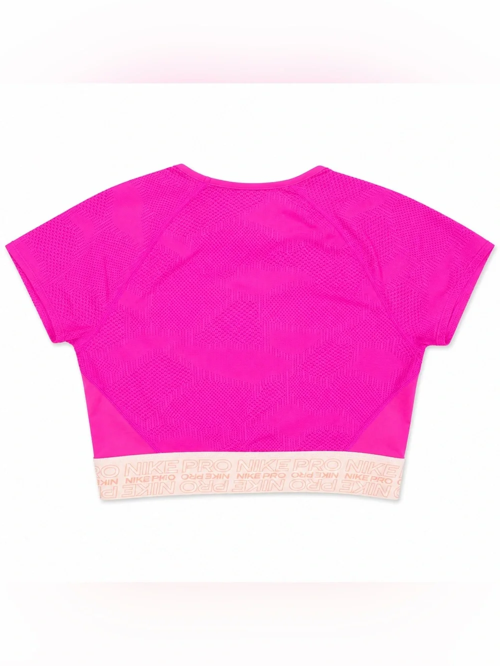 Nike Girls' Bright Pink Performance Crop Top with Logo Band